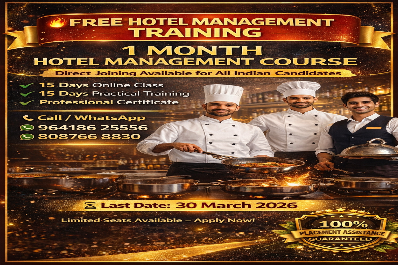 1 Month Job-Oriented Hotel Management Course